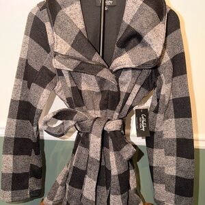 Coffee Shop Belted Knit Wrap Jacket